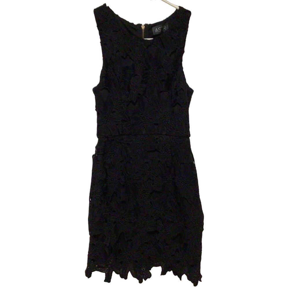 ASTR The Label Women’s Black Lace Sheath Dress Size XS Elegant Cocktail Party